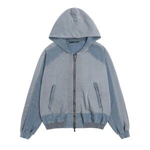 Haider Ackermann Gray-Blue Patchwork Zipper Jacket